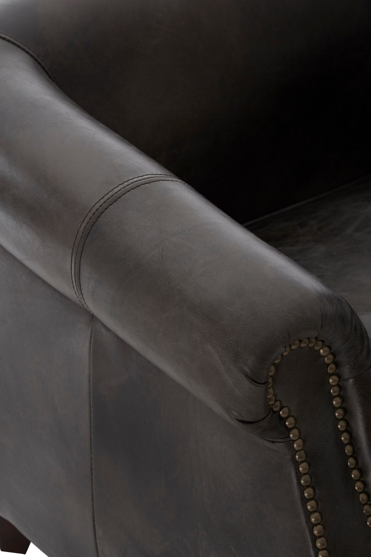 Empire Leather Armchair - Grey