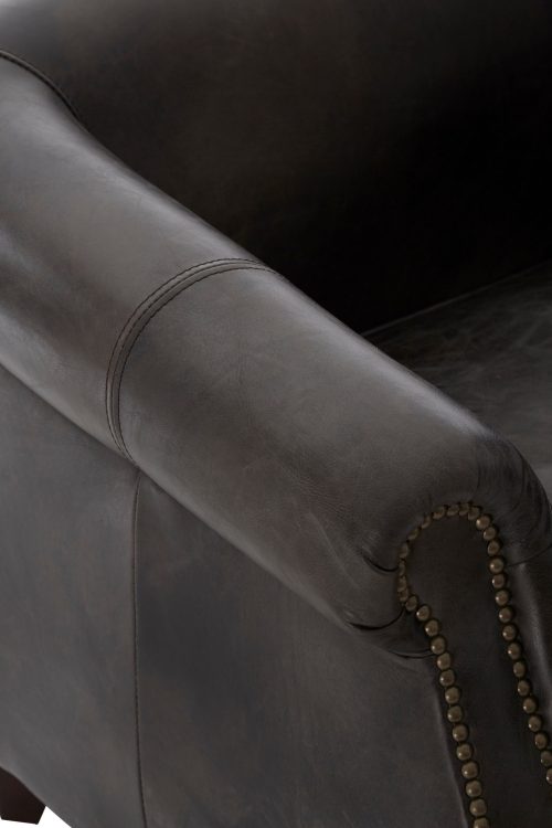Empire Leather Armchair - Grey