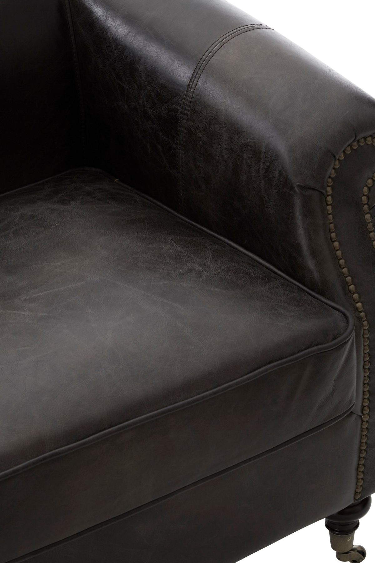 Empire Leather Armchair - Grey