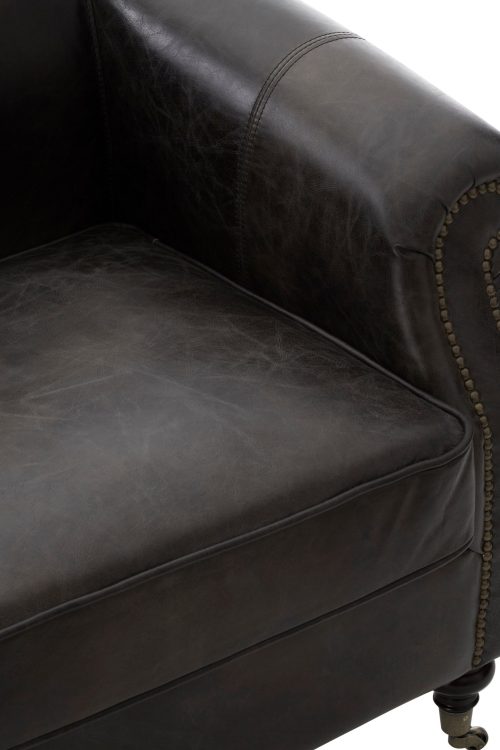 Empire Leather Armchair - Grey