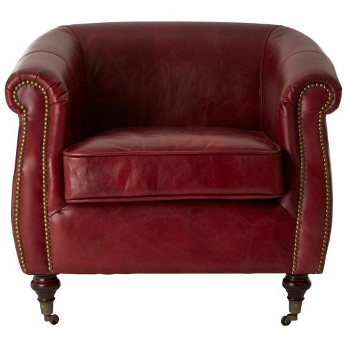 Empire Leather Armchair - Red