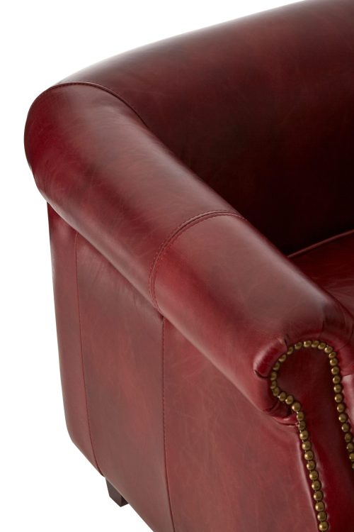 Empire Leather Armchair - Red