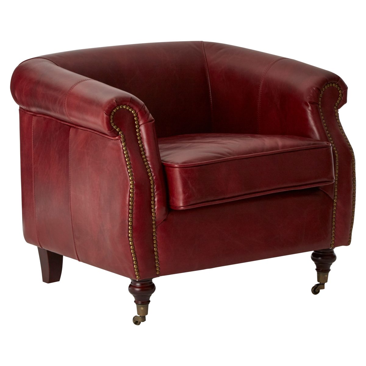Empire Leather Armchair - Red