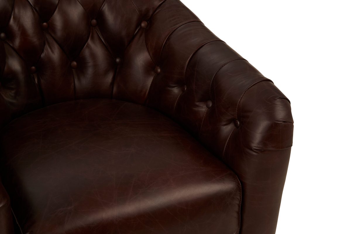Empire Classic Statement Metal Armchair - Coffee Leather