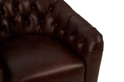Empire Classic Statement Metal Armchair - Coffee Leather