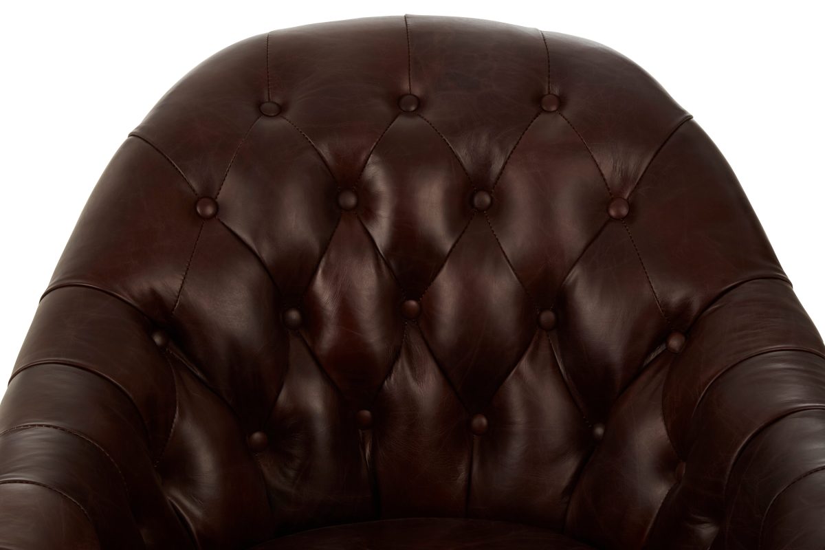 Empire Classic Statement Metal Armchair - Coffee Leather