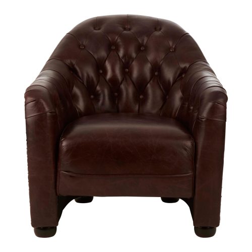 Empire Classic Statement Metal Armchair - Coffee Leather