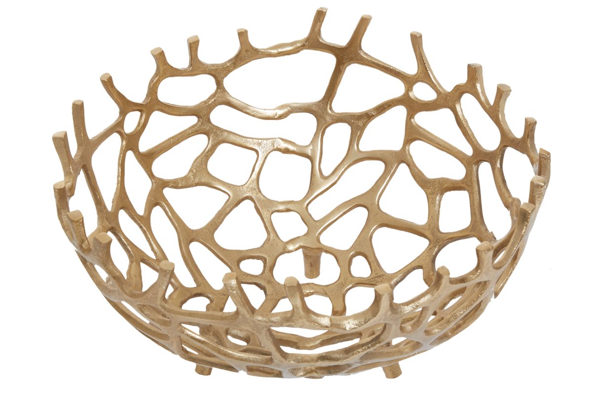 Mayfair Large Coral Bowl - Gold