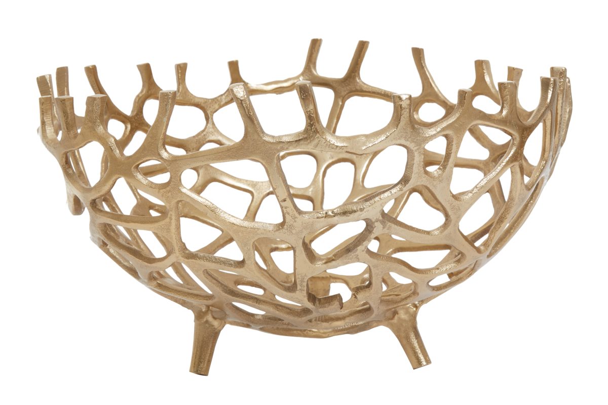 Mayfair Large Coral Bowl - Gold