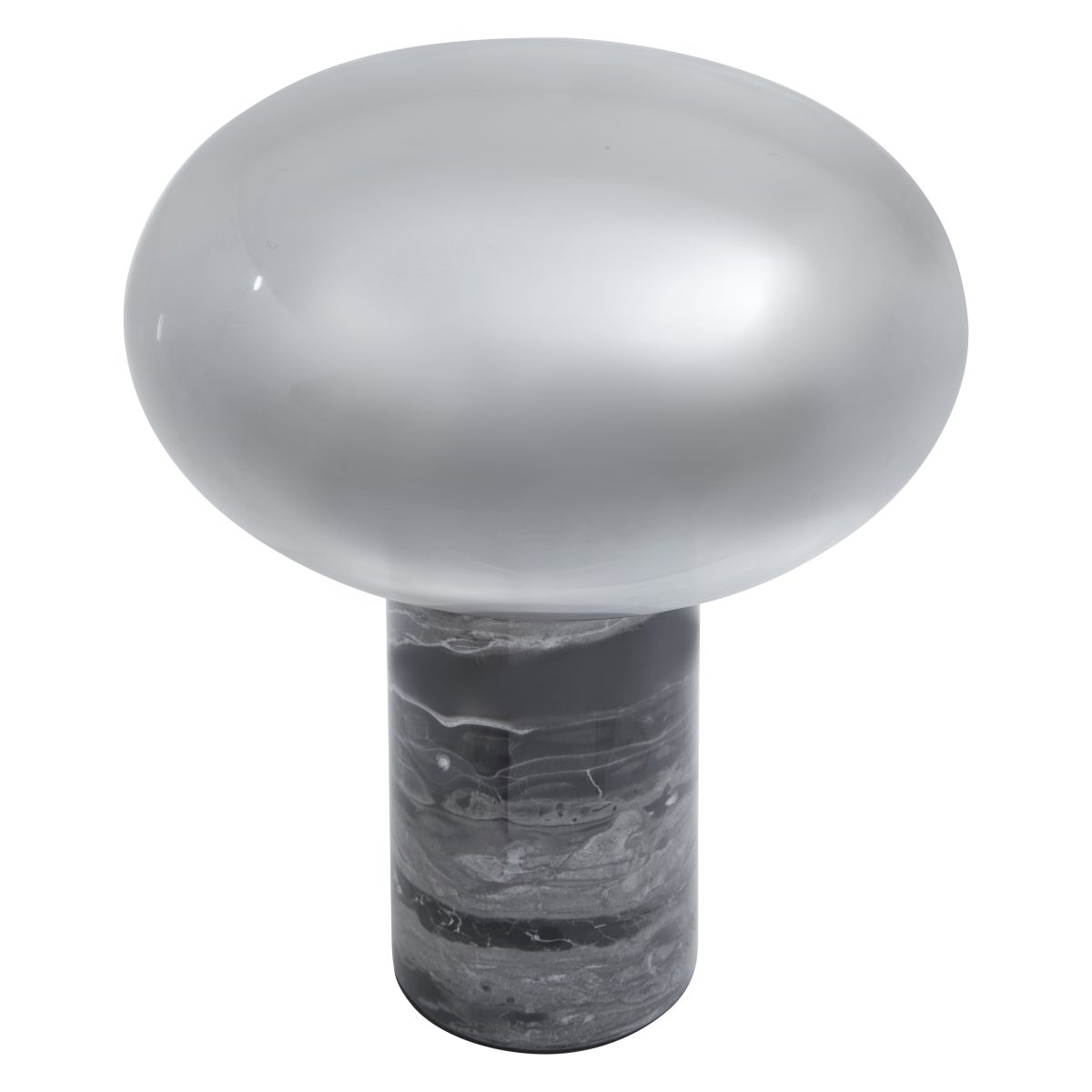 Kemp Black Marble and Smoked Glass Table Lamp