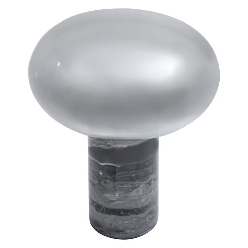 Kemp Black Marble and Smoked Glass Table Lamp