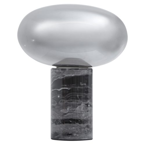 Kemp Black Marble and Smoked Glass Table Lamp
