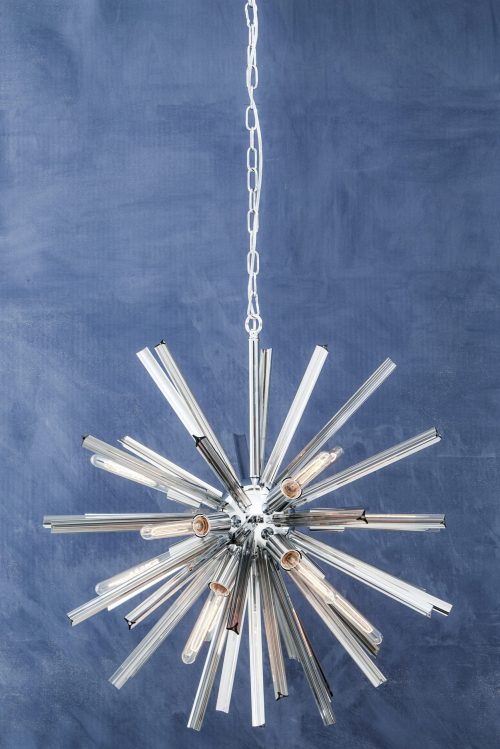 Astros Chrome and Glass Sputnik Ceiling Light