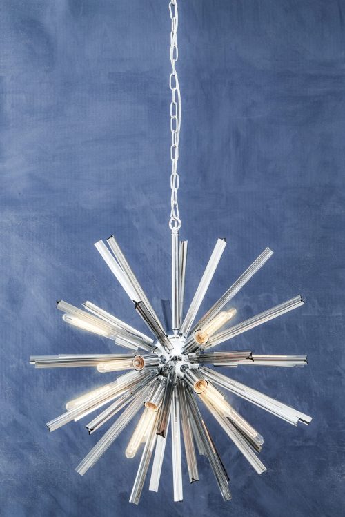 Astros Chrome and Glass Sputnik Ceiling Light