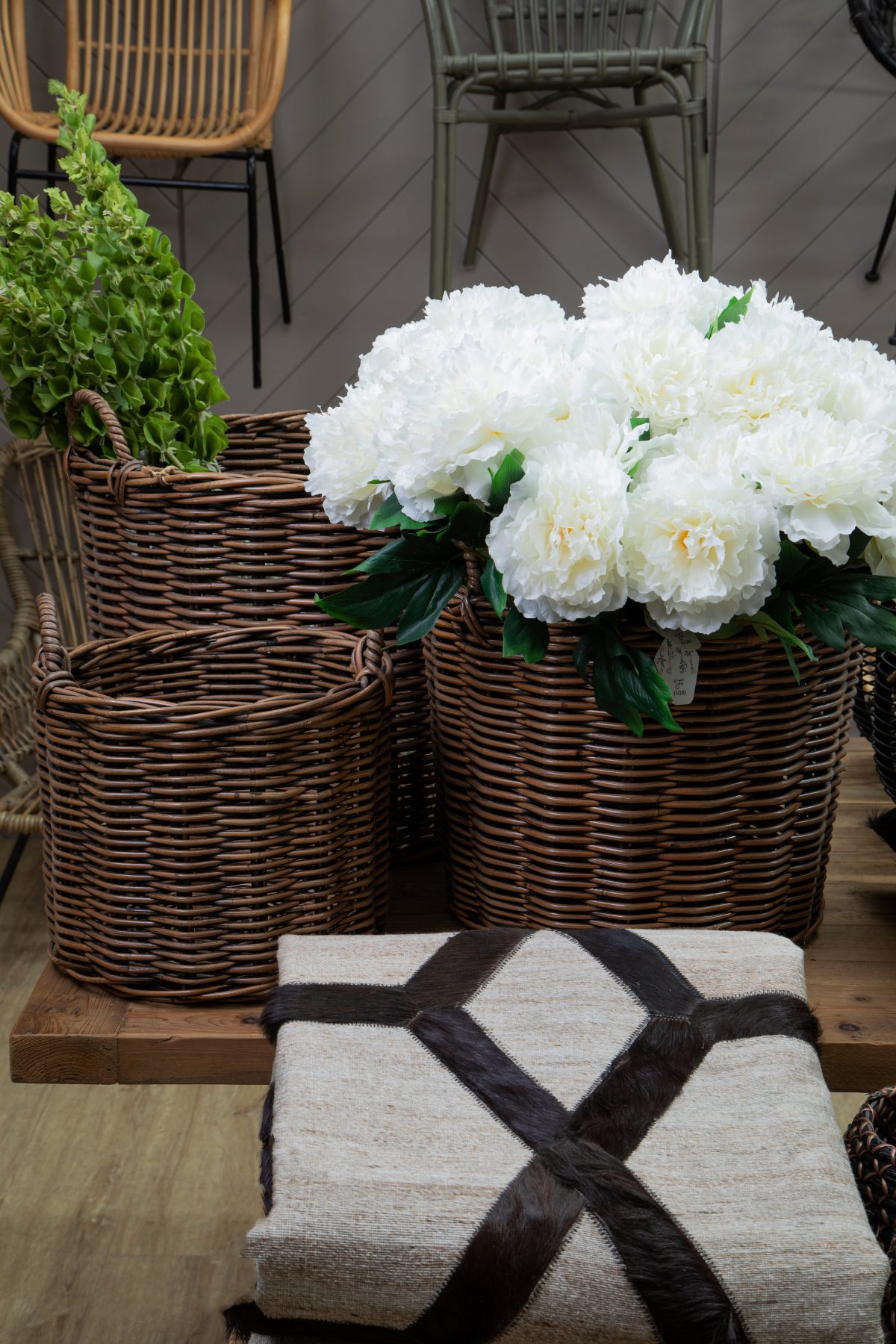 Salcombe Set of 3 Rattan Storage Baskets - Natural
