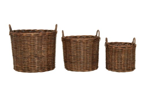 Salcombe Set of 3 Rattan Storage Baskets - Natural