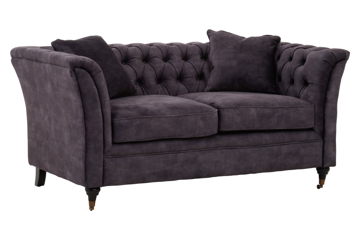 Skye 2 Seater Velvet Sofa - Grey