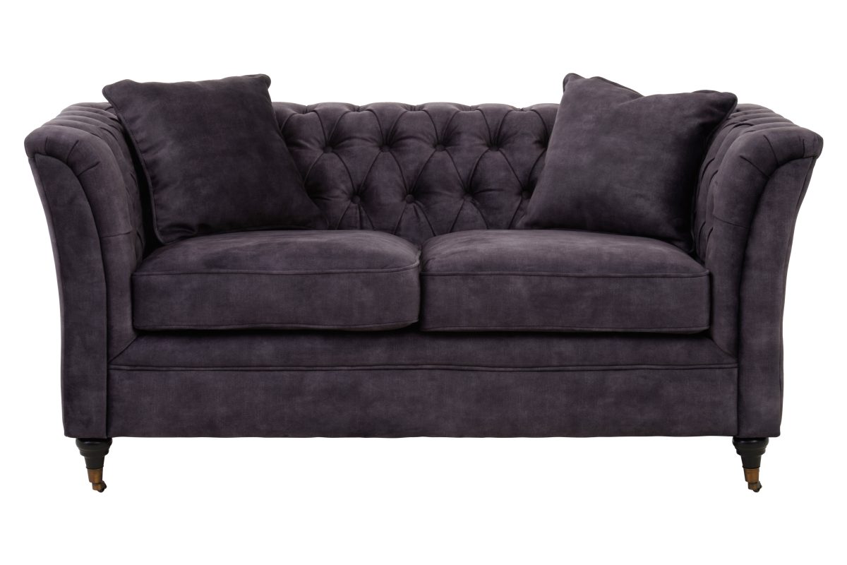 Skye 2 Seater Velvet Sofa - Grey