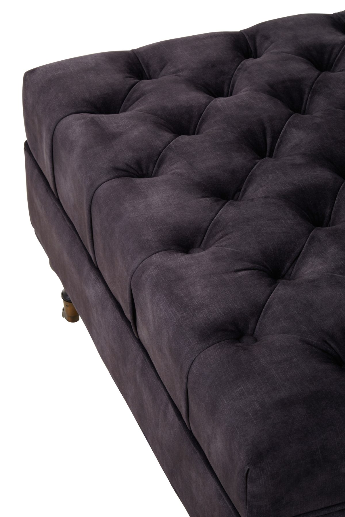 Skye Velvet Ottoman - Grey