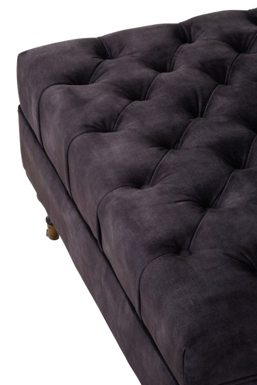 Skye Velvet Ottoman - Grey
