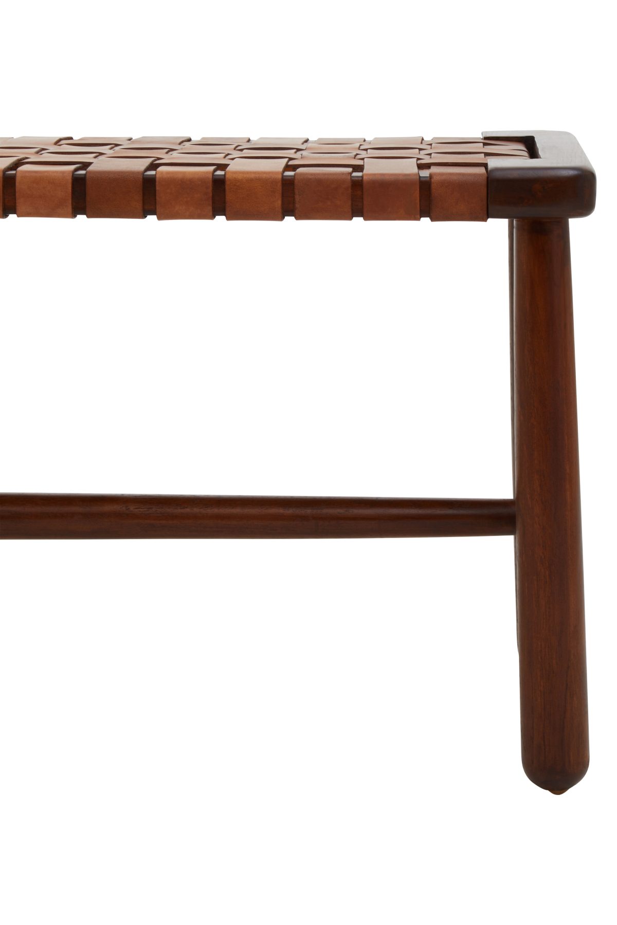 Faro Leather Weave Bench
