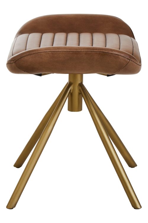 Carmel Footstool - Brown Leather