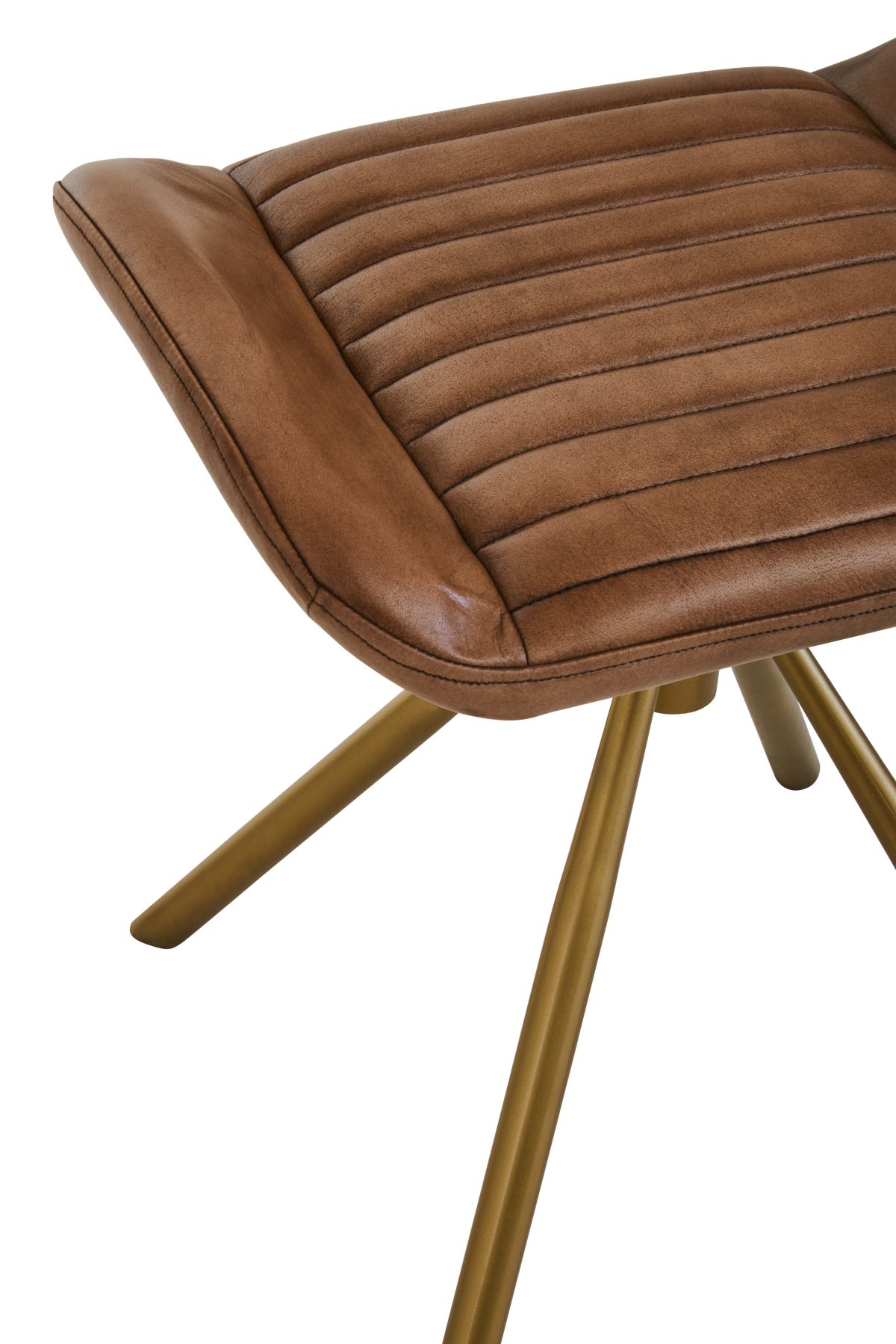 Carmel Footstool - Brown Leather