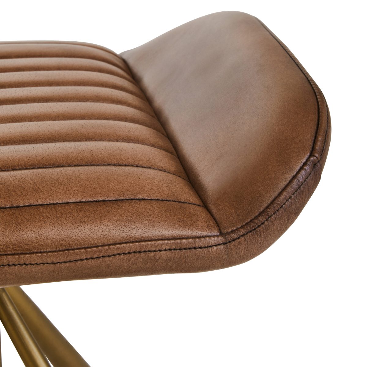 Carmel Footstool - Brown Leather