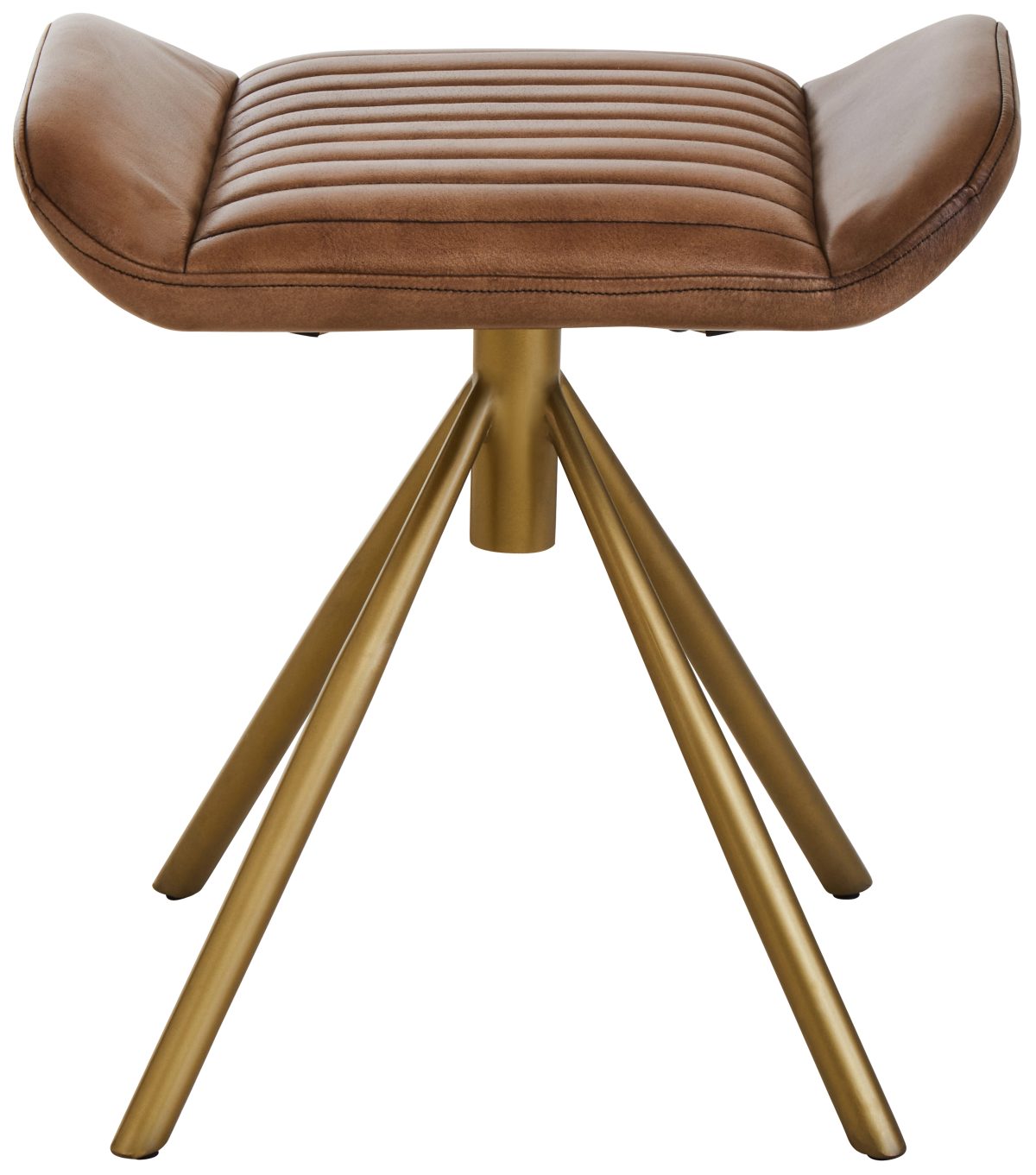 Carmel Footstool - Brown Leather