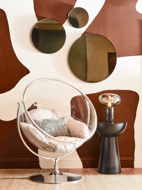 Kemp Black Marble and Smoked Glass Table Lamp
