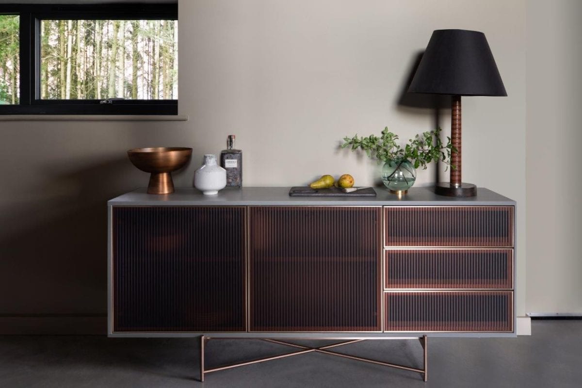 Adriana Sideboard Amber Glass