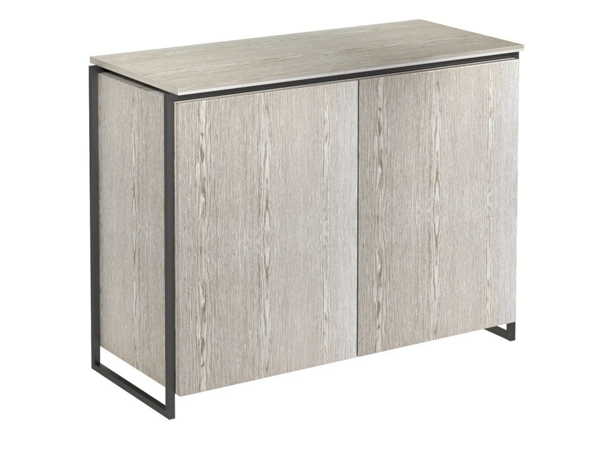 Federico 2 Door Sideboard Weathered Oak and Black Frame