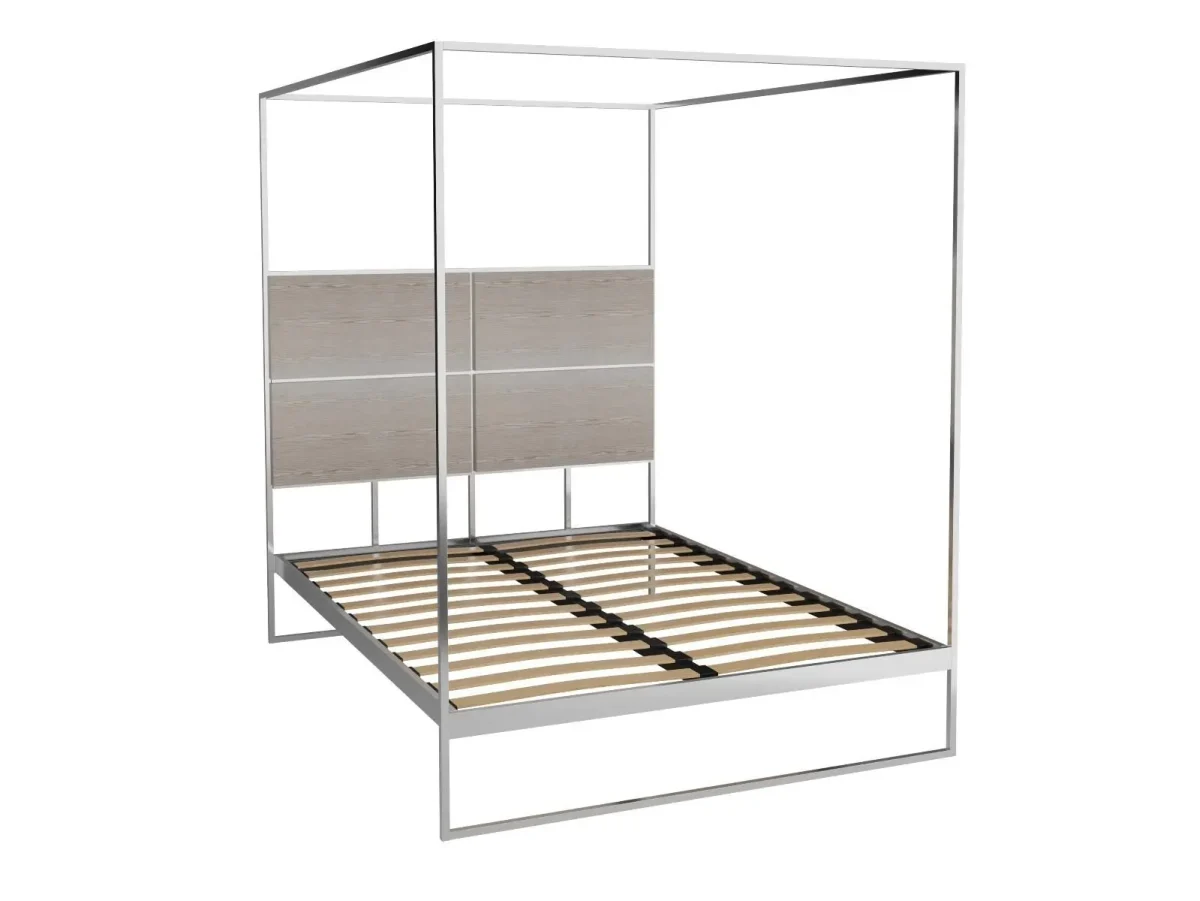 Federico Weathered Oak King Size 4 Poster Canopy Bed