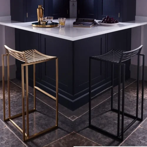 Federico Black Metal Bar Stool