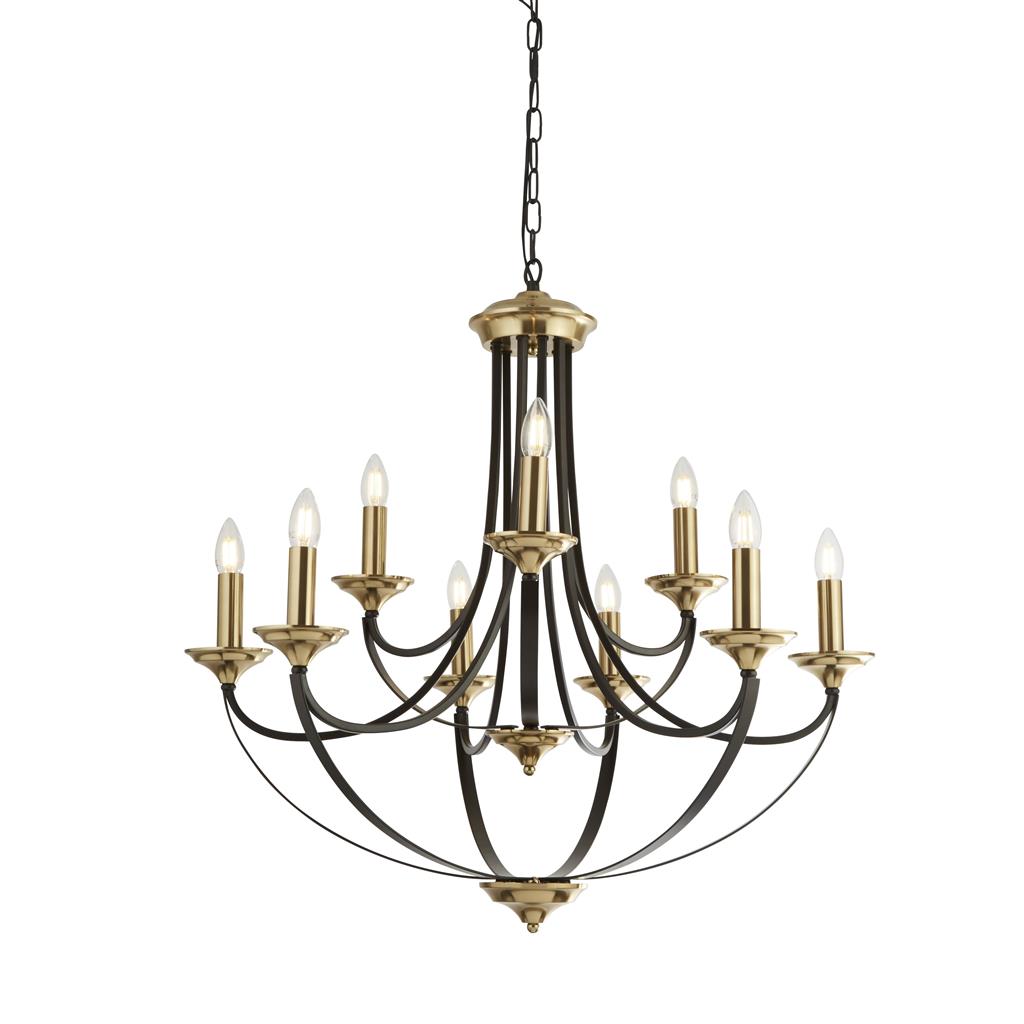 Hover to zoom | Click to enlarge Belfry 9Lt Pendant - Dark Bronze & Brown Metal