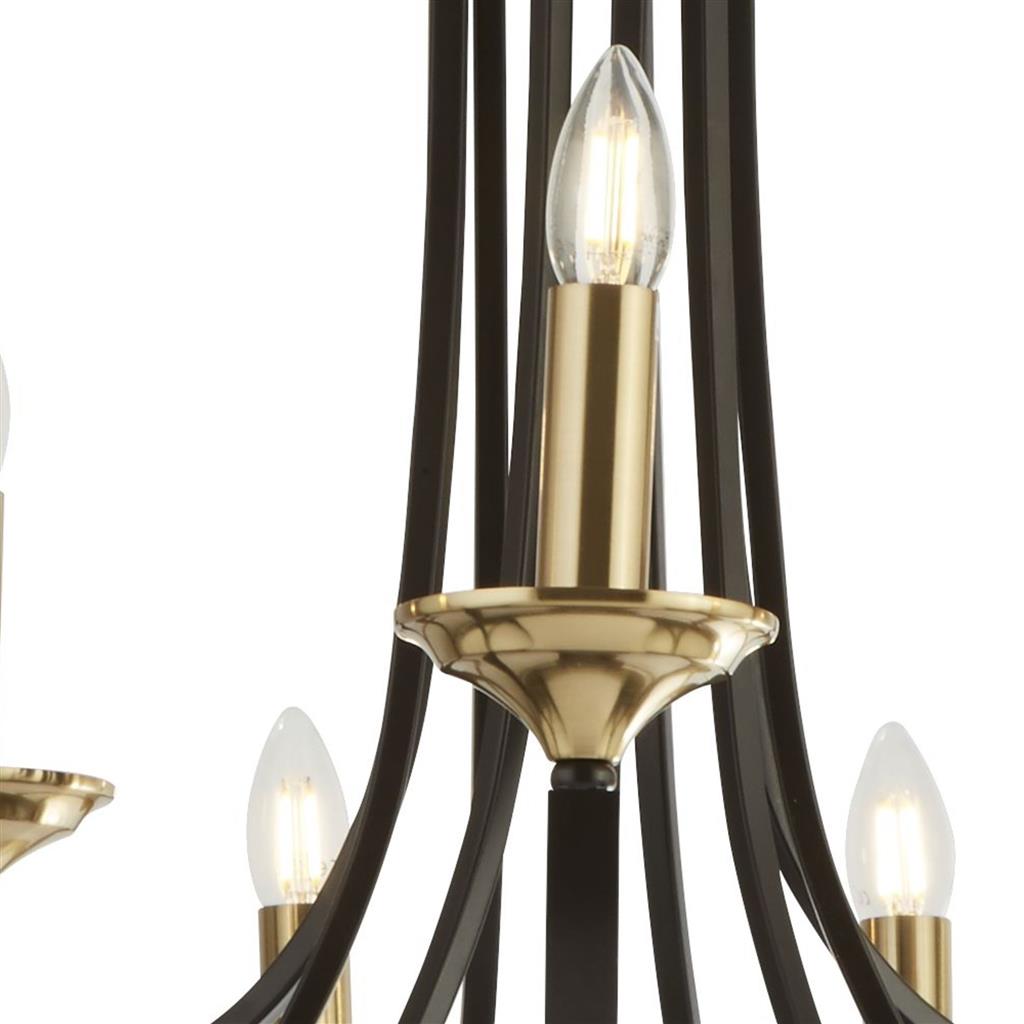 Belfry 9Lt Pendant - Dark Bronze & Brown Metal