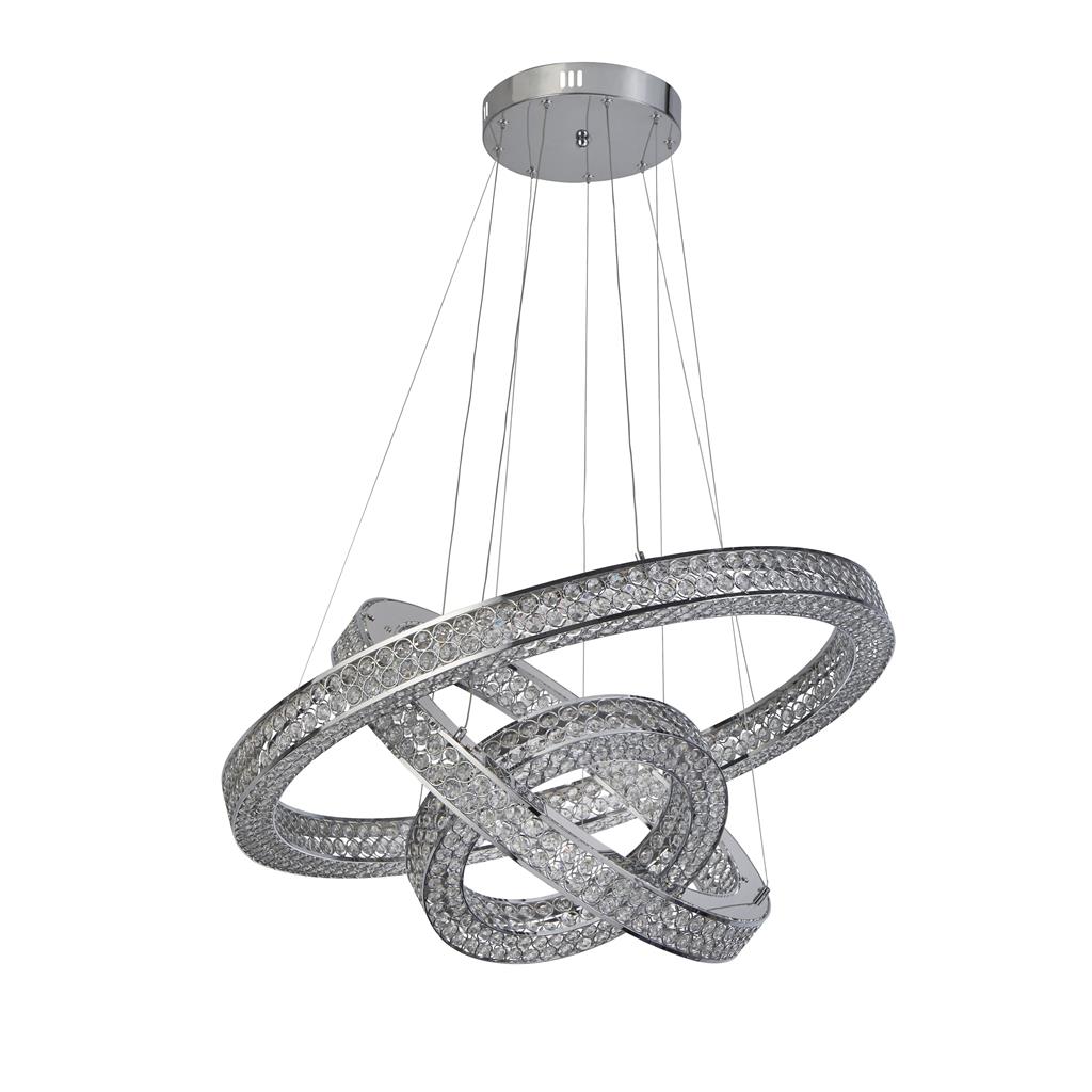 Bands 3Lt Pendant - Chrome Metal & Glass