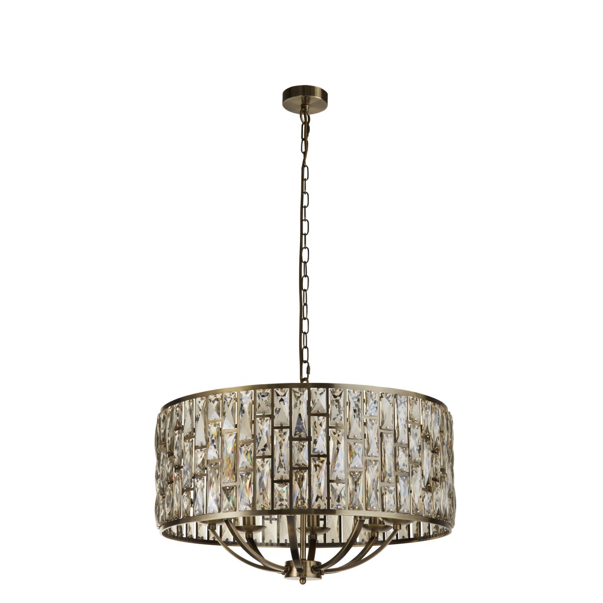 Bijou Antique Brass & Champagne Glass Large Pendant Light