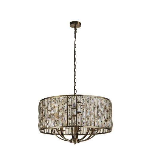 Bijou Antique Brass & Champagne Glass Large Pendant Light