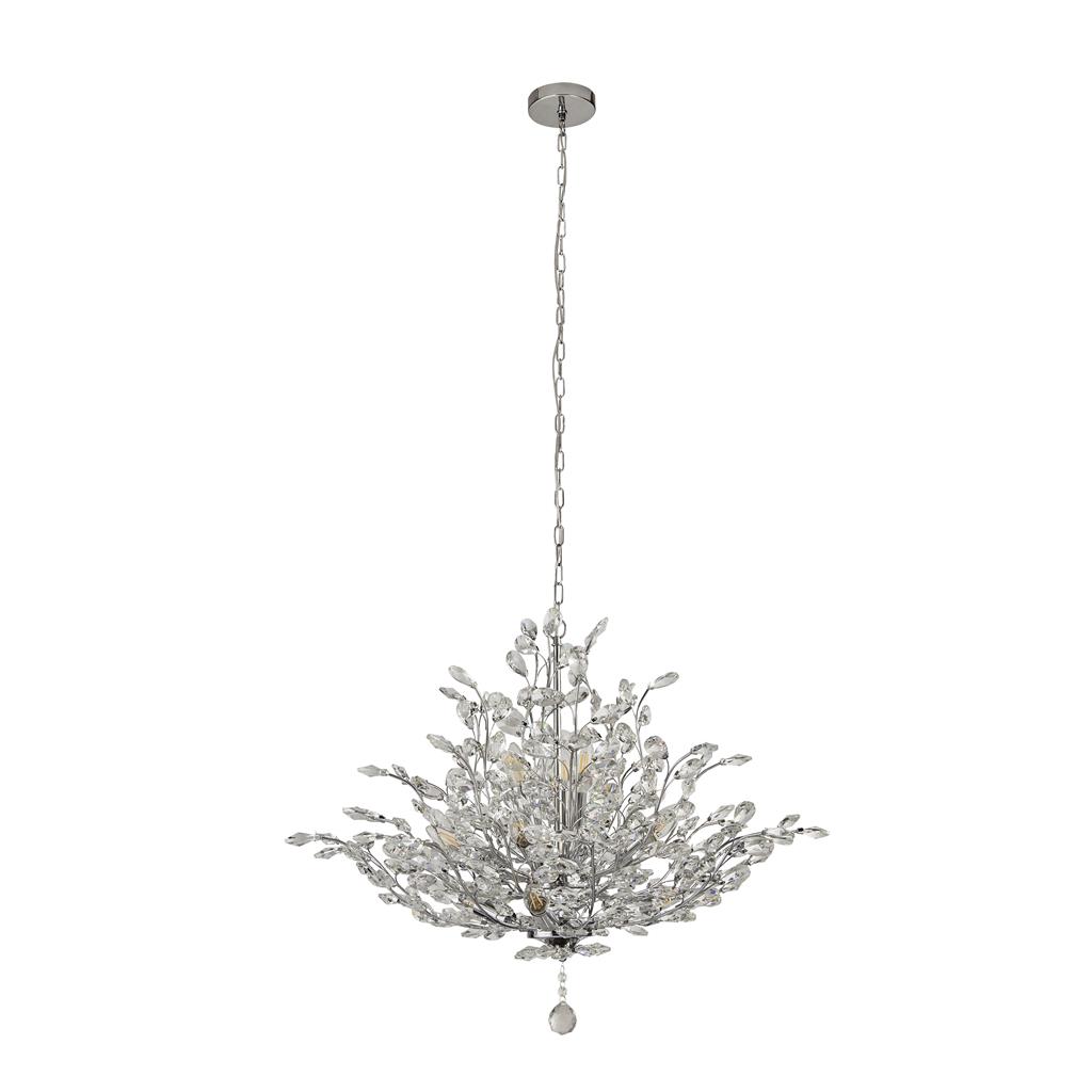 Bouquet 11Lt Pendant - Chrome Metal & Crystal