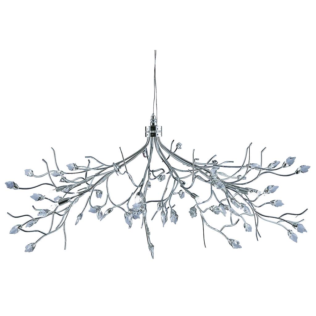 Astbury 8Lt Pendant - Chrome Metal & Acid Glass