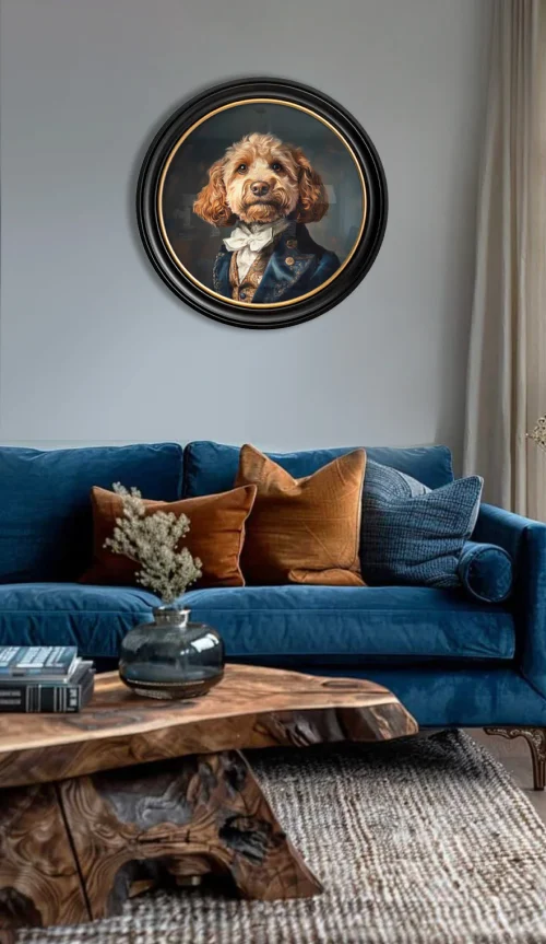 wall art sir barkington - a cockapoo in a suit