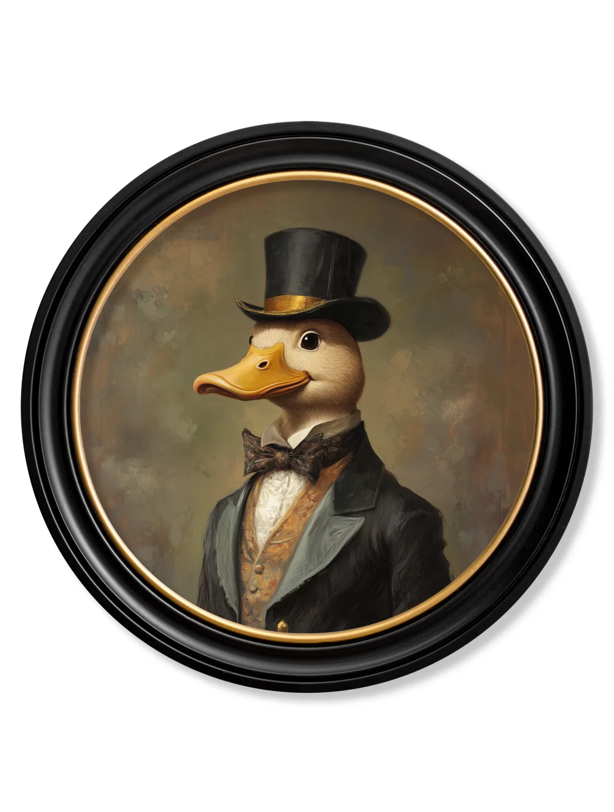 artwork of a duck in a suit with a top hat
