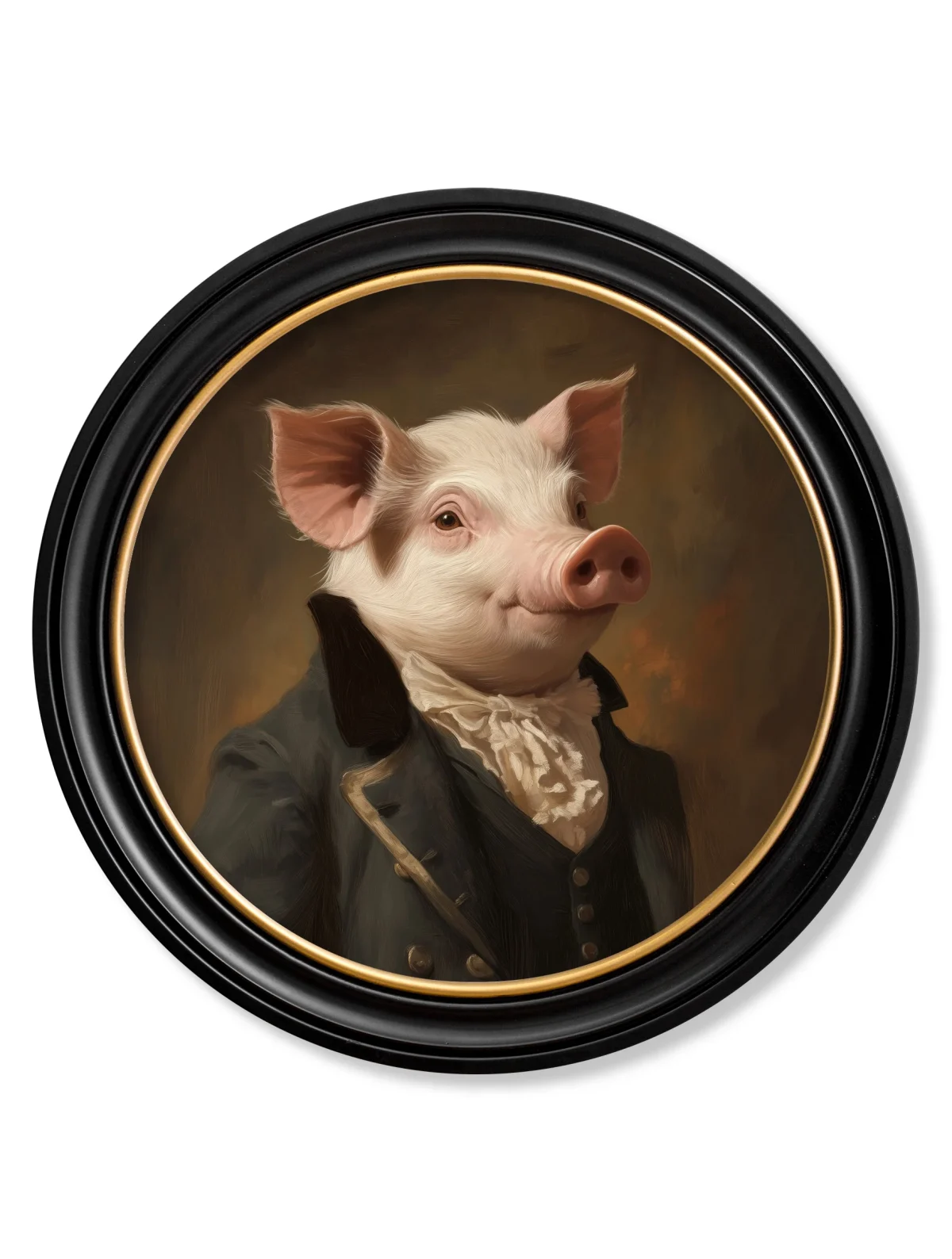 artwork of a pig in a suit