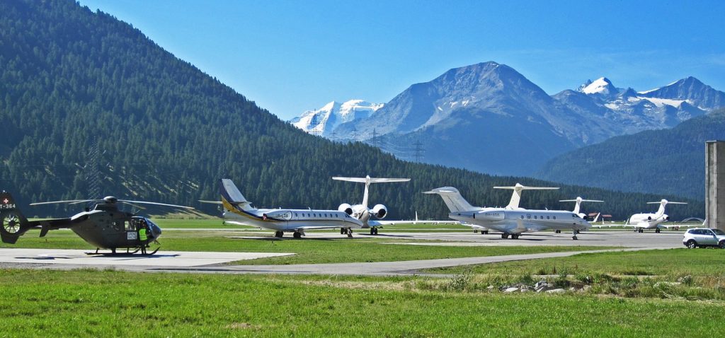 Luchthaven Samedan, op het dak van Europa