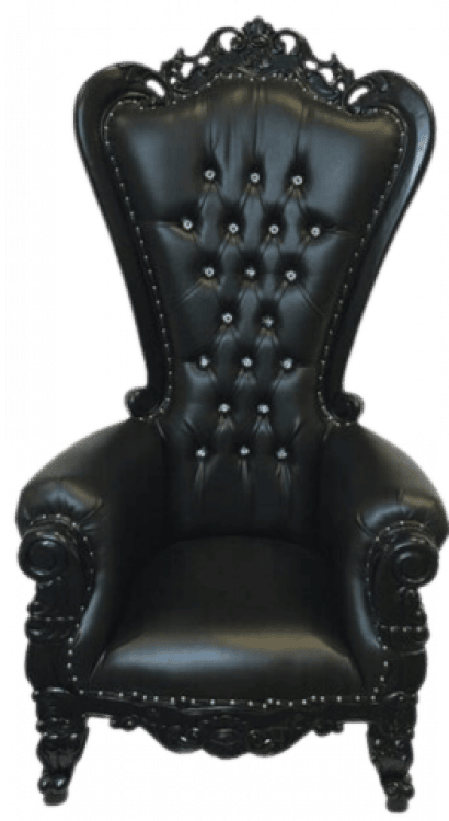 Throne Chair Black with Black Trim