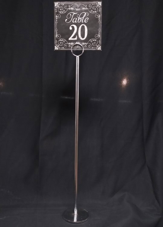 Modern Silver Table Number Holder
