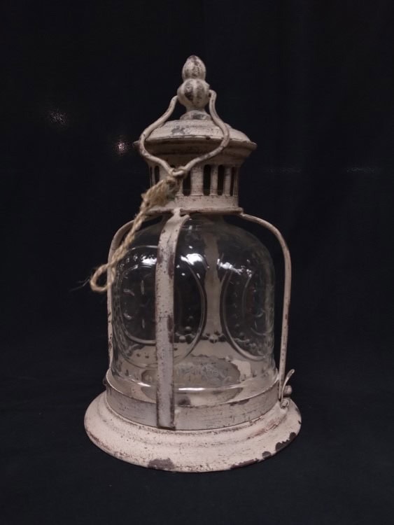 Vintage Ivory Hurricane Lantern