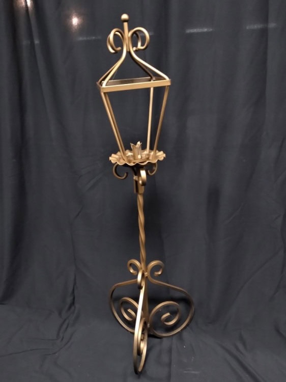 Standing Brass Lantern Candle Holder
