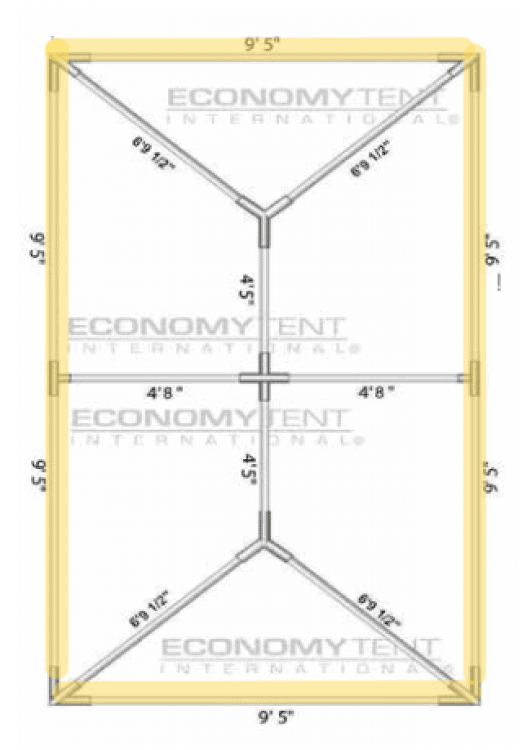 Black Bistro Perimeter Lighting for 10x20 Tent